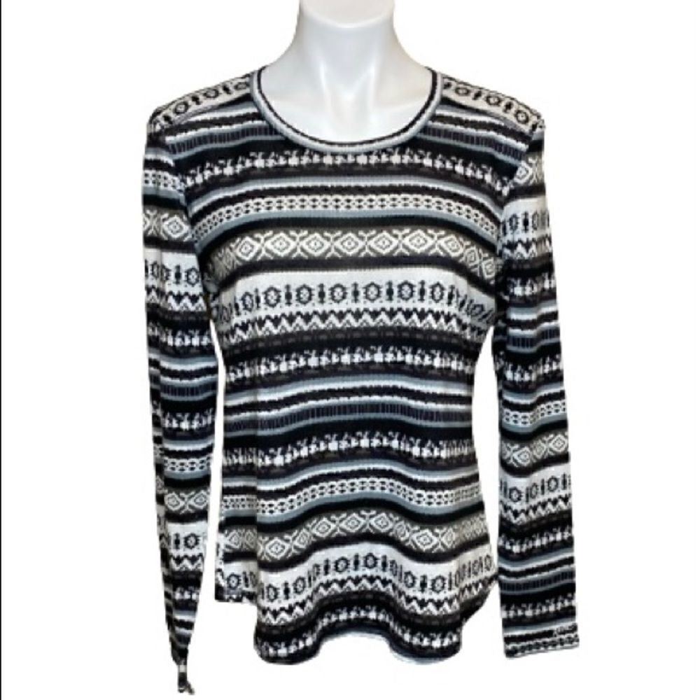 Kavu printed lightweight long sleeve knit sweater size L